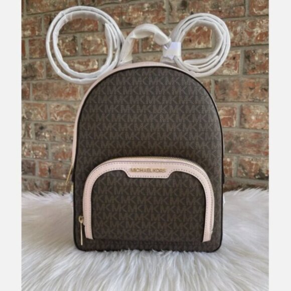 NWT MICHAEL KORS JAYCEE LOGO MEDIUM BACKPACK - POWDER BLUSH - Picture 3 of 3